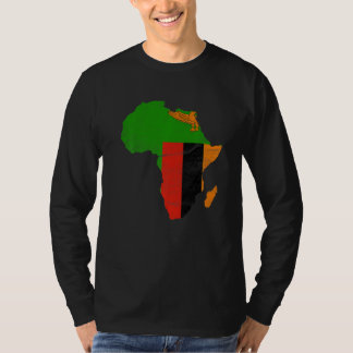 Sambia-Flagge Afrika-Kontinent-Silhouette Geschenk T-Shirt