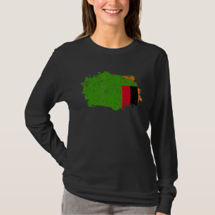 Sambia-Flagge Grunge Länderflagge Sambia T-Shirt
