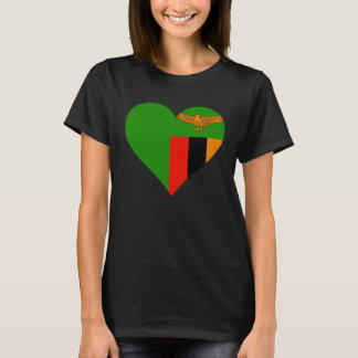 Sambia-Flagge Herz Sambia  Liebe Sambia T-Shirt