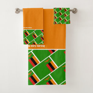 Sambia-Flagge Individuell gestalteter Spruch ORANG Badhandtuch Set