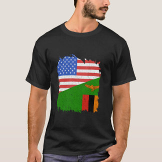 Sambia-Flagge Sambischer Stolz USA Amerika Vintage T-Shirt