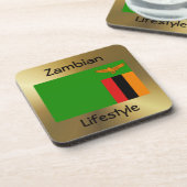 Sambia-Flagge+Text-Untersetzer Untersetzer (Linke Seite)