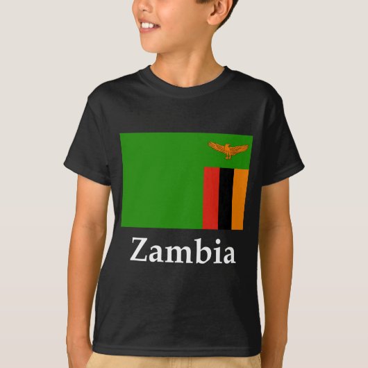 Sambia-Flagge und Name T-Shirt (Vorderseite)