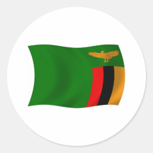 Sambia-Flaggen-Aufkleber Runder Aufkleber