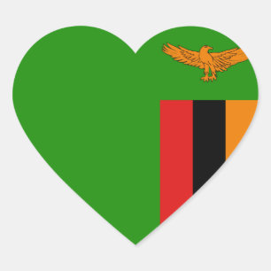 Sambia-Flaggen-Herz-Aufkleber Herz-Aufkleber