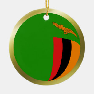 Sambia-Flaggen-Ornament Keramikornament