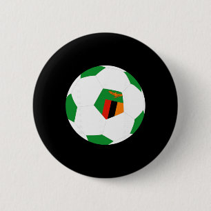 Sambia Fußball Byll Sambischer Flagge Jersey Stolz Button