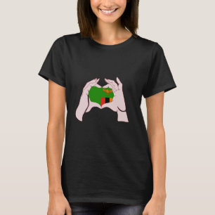 Sambia Handsign Herz Sambische Flagge Sambia Stolz T-Shirt