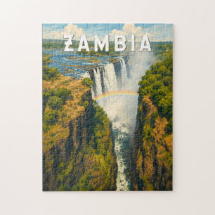 Sambia Illustration Reise Kunst Vintage Puzzle
