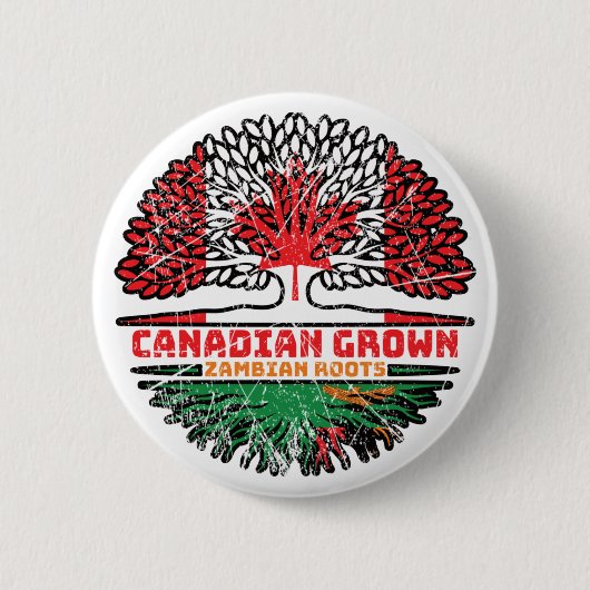 Sambia - kanadisches Tree-Roots-Flag für Kanada Button (Vorderseite)