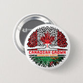 Sambia - kanadisches Tree-Roots-Flag für Kanada Button (Vorne & Hinten)