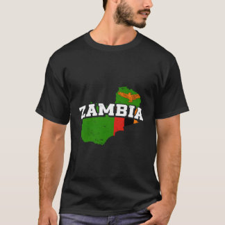 Sambia Karte und Flagge Souvenir Sambia T-Shirt