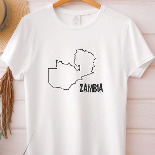 Sambia Landkarte Sambischer Grenzlinie Gestalt T-Shirt