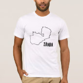 Sambia Landkarte Sambischer Grenzlinie Gestalt T-Shirt (Vorderseite)