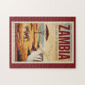Sambia Landschaft Illustration Reise Kunst Vintage Puzzle (Horizontal)