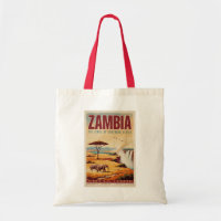 Sambia Landschaft Illustration Reise Kunst Vintage