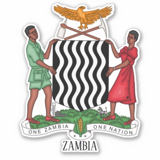 Sambia National Coat of Arms Patriotic Aufkleber (Vorderseite)
