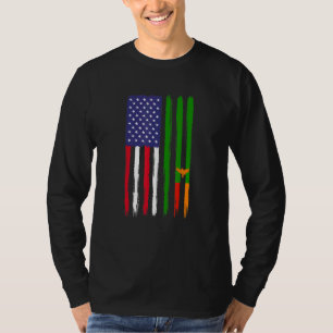 Sambia Roots Half American Flag Patriotic Sambia T-Shirt