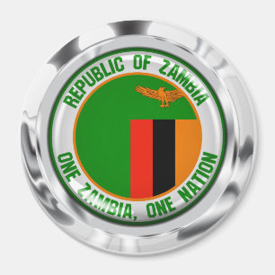 Sambia-rundes Emblem Magnet
