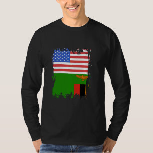Sambia USA Amerika Vintag sambische Flagge Sambia T-Shirt