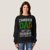 Sambia Vater Vathers Day Sambia Flag Männer Geburt Sweatshirt (Vorne ganz)