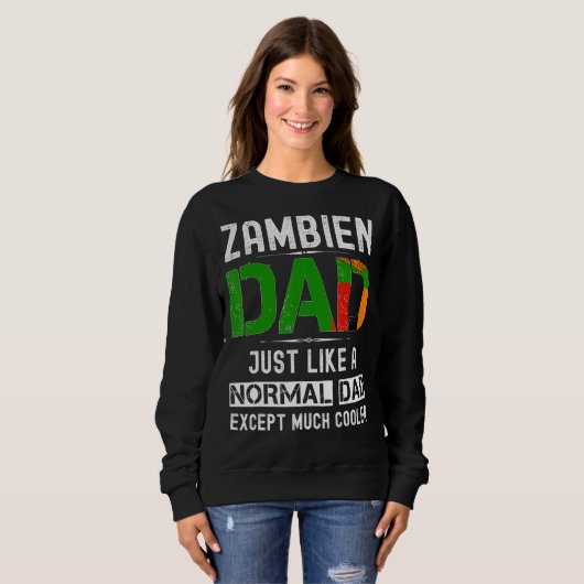 Sambia Vater Vathers Day Sambia Flag Männer Geburt Sweatshirt (Vorne ganz)