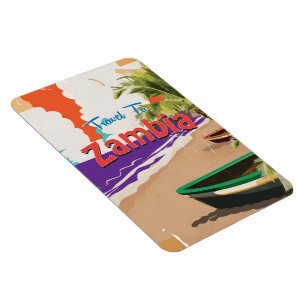 Sambia Vintage Reiseplakat Magnet