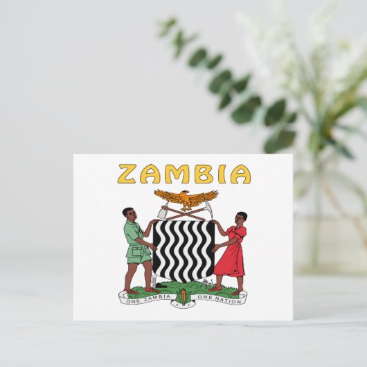Sambia-Wappen Postkarte (Stehend Vorderseite)