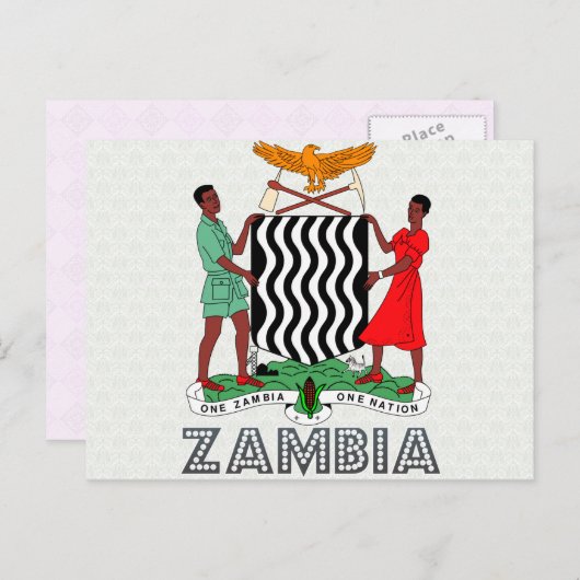 Sambia-Wappen Postkarte (Vorne/Hinten)