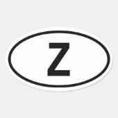Sambia "Z" Ovaler Aufkleber (Vorderseite)