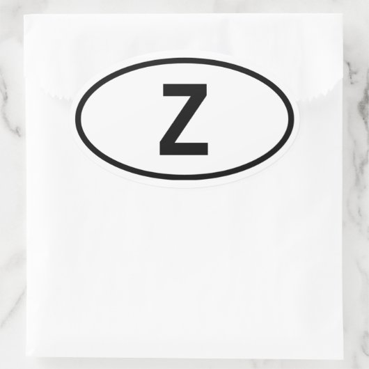 Sambia "Z" Ovaler Aufkleber (Tasche)