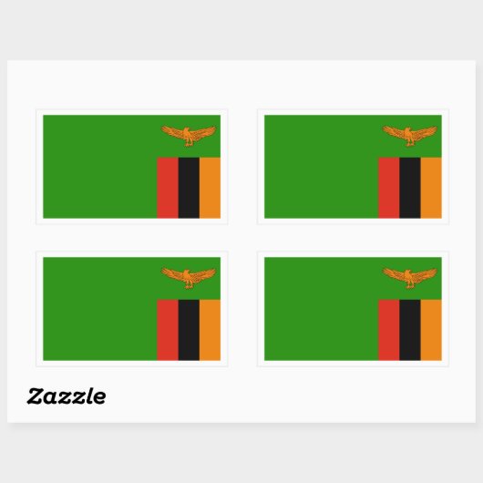 sambische Flagge, Flagge Sambias Rechteckiger Aufkleber (Blatt)