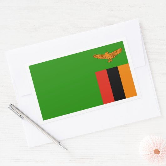 sambische Flagge, Flagge Sambias Rechteckiger Aufkleber (Umschlag)