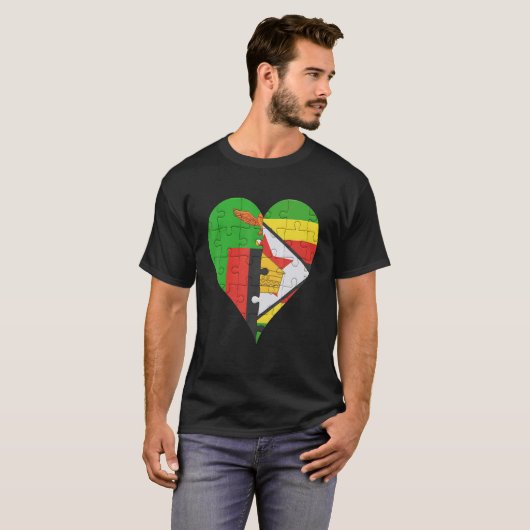 sambische Flagge - Herz T-Shirt (Vorne ganz)