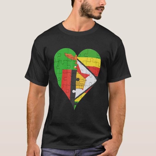 sambische Flagge - Herz T-Shirt (Vorderseite)