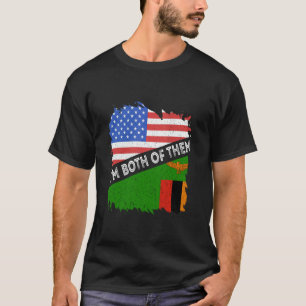 Sambische Flagge Sambia Ich bin beide Vintage USA  T-Shirt
