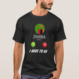 Sambische Flagge Souvenir Sambia ruft an T-Shirt