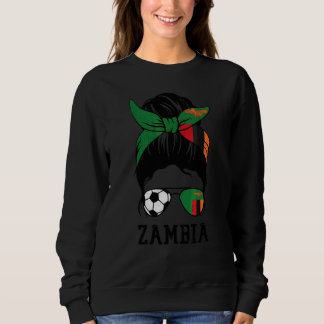 Sambische Fußball Mädchen Mutter Unordentlicher Du Sweatshirt