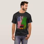 sambische Roots Halb-Amerikanische Flagge - Flagge T-Shirt (Vorne ganz)