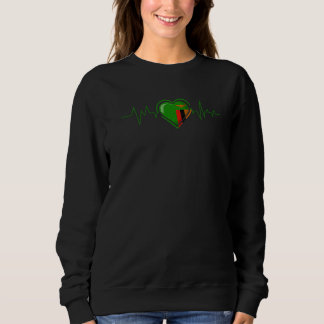Sambischer Herzschlag Sambia-Flagge Männer Frauen Sweatshirt