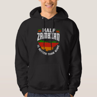 Sambischer Sambia Sambische Flagge Halb Sambisch i Hoodie