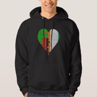 Sambisches ivorisches Flaggenherz Hoodie