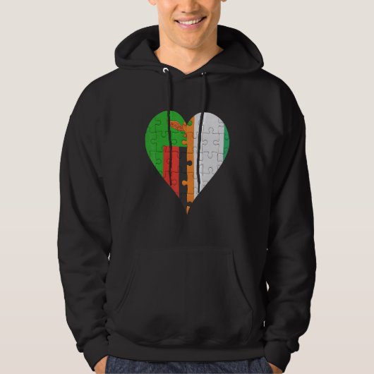 Sambisches ivorisches Flaggenherz Hoodie (Vorderseite)