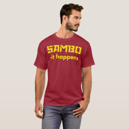 SAMBO - es geschieht gelber Text des MIXED MARTIAL T-Shirt