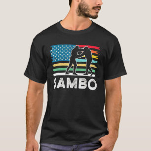 Sambo judo Wrestling Martial Arts Retro US-Flagge T-Shirt