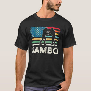 Sambo judo Wrestling Martial Arts Retro US-Flagge T-Shirt