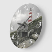 Sambro Lighthouse, Sambro Island, Nova Scotia Große Wanduhr (Winkel)