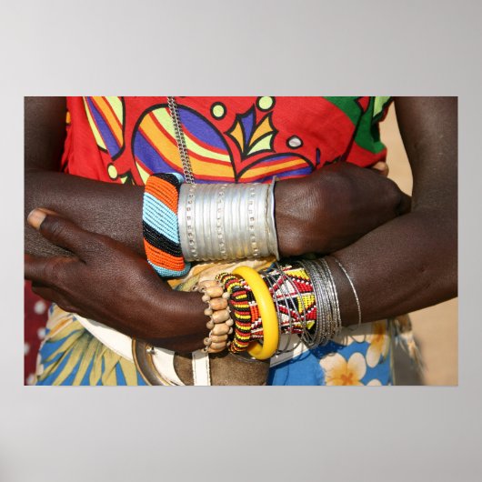 Samburu Jewellery in Kenya, Africa Poster (Vorne)