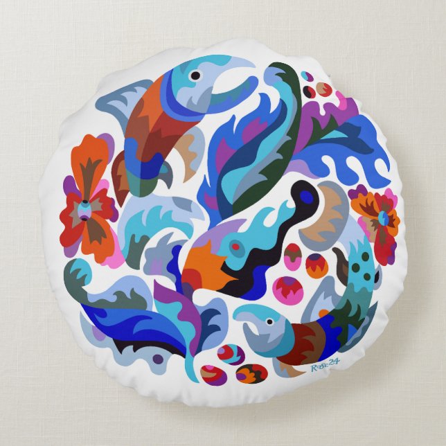 Samchykivka Lmon Pillow Rundes Kissen (Rückseite)