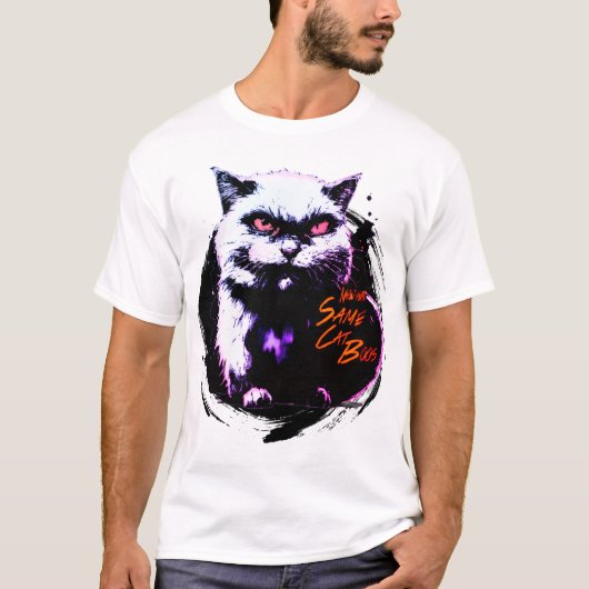 Same Cat Boss Funny Halloween Cat T - Shirt (Vorderseite)